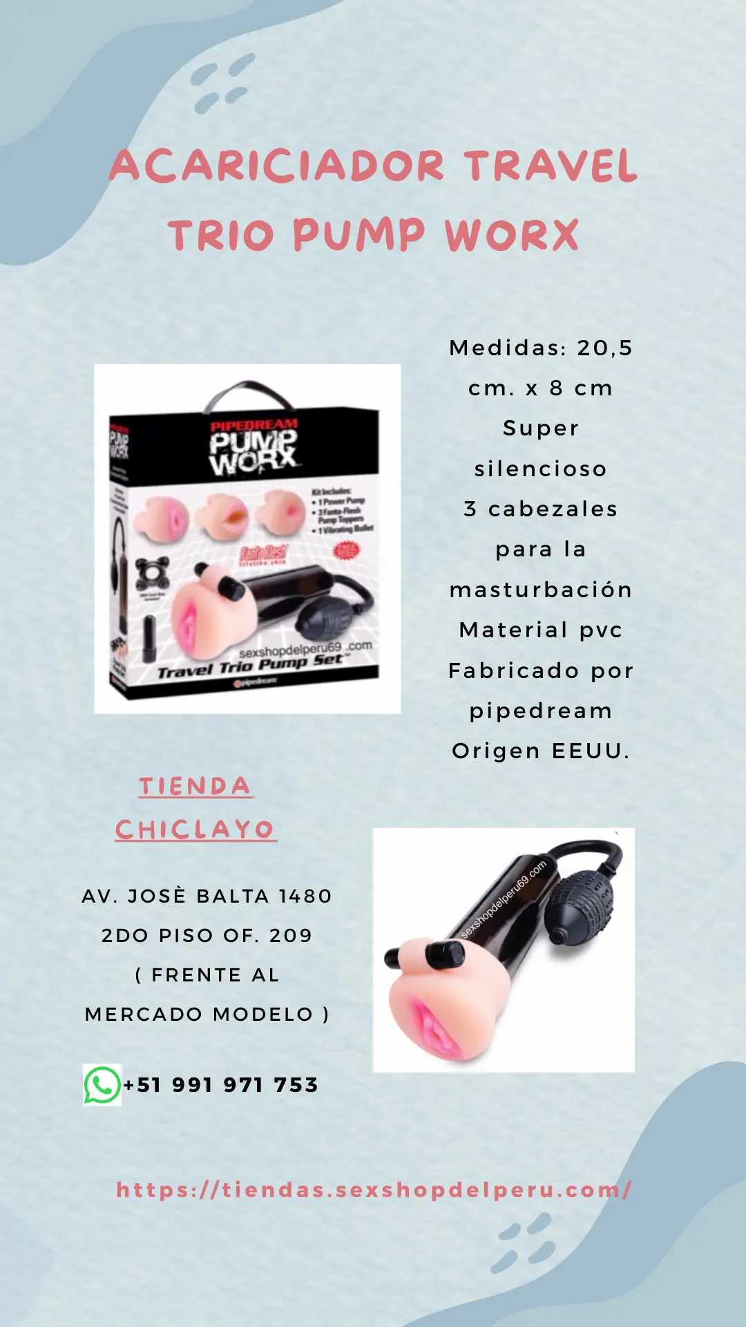 ACARICIADOR TRAVEL TRIO PUMP WORX