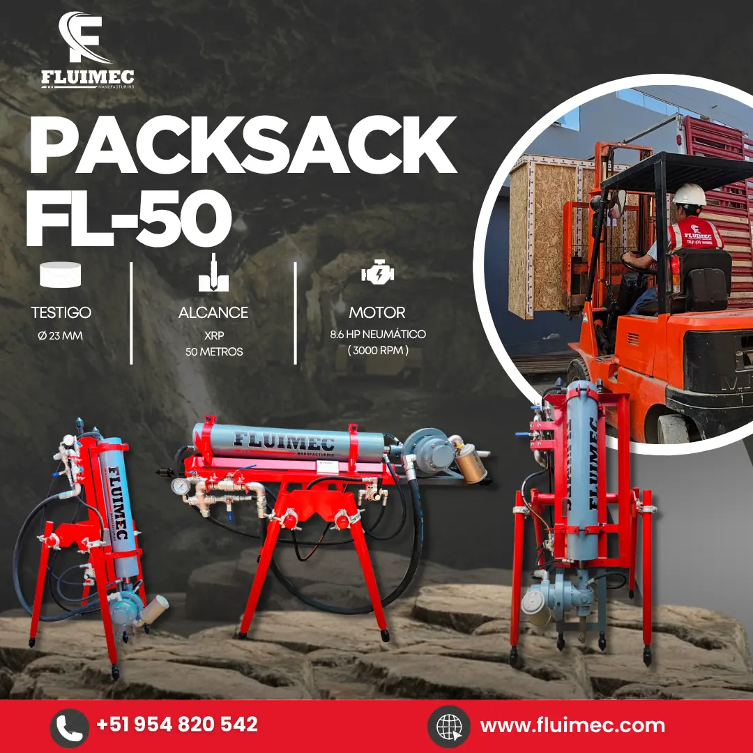 PACKSACK NEUMÁTICA FL50 EQUIPO PARA INDUSTRIA MINERA 