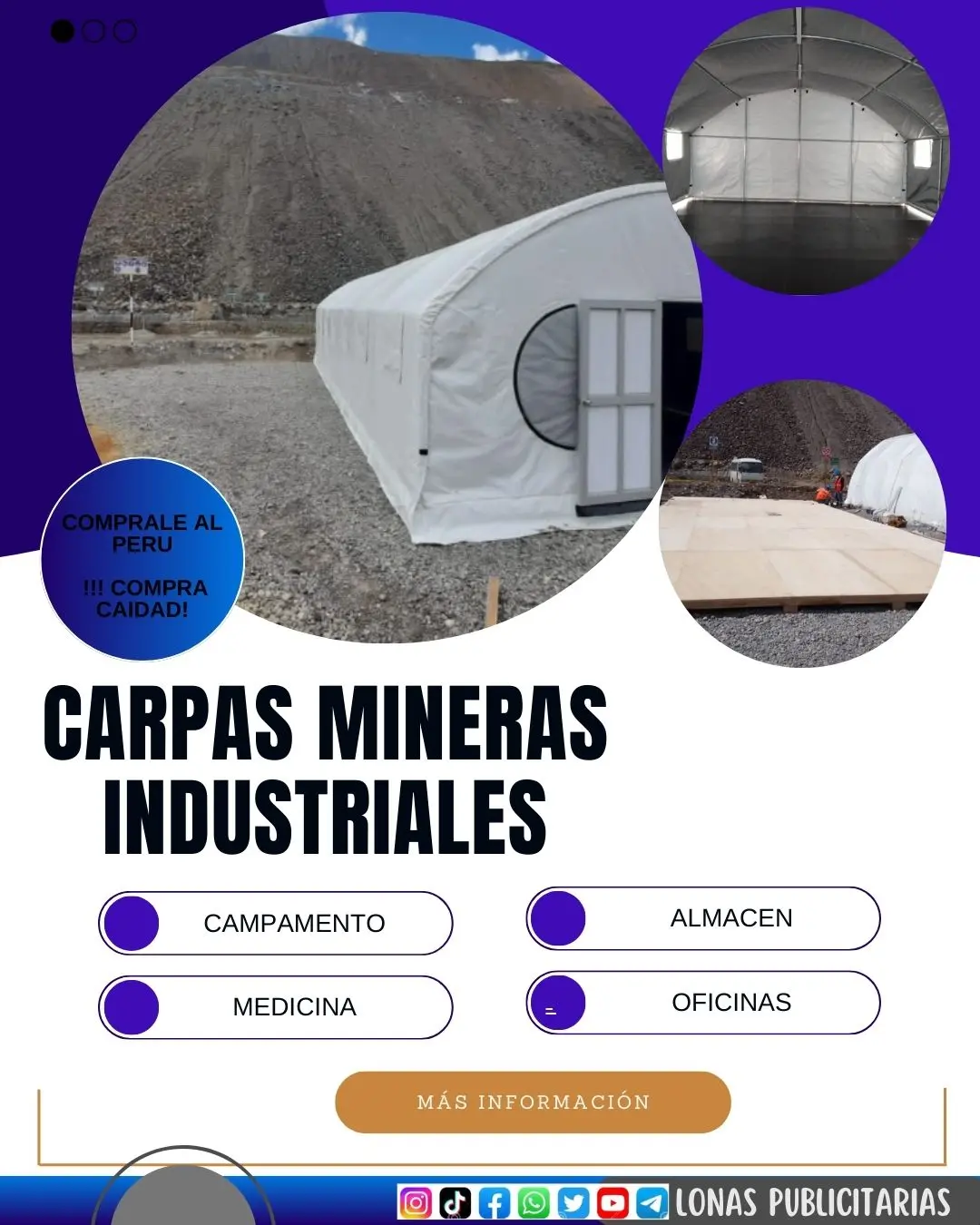 Carpas Modelo Campaña Médica e Industrial