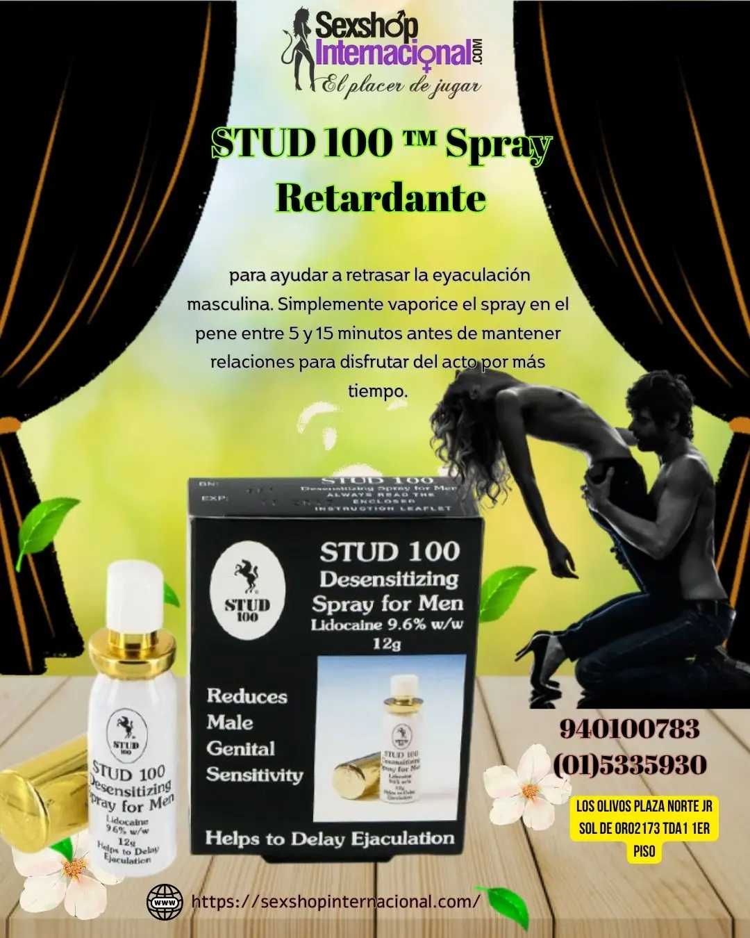 El Spray STUD 100 ayuda a prolongar tu eyaculación.