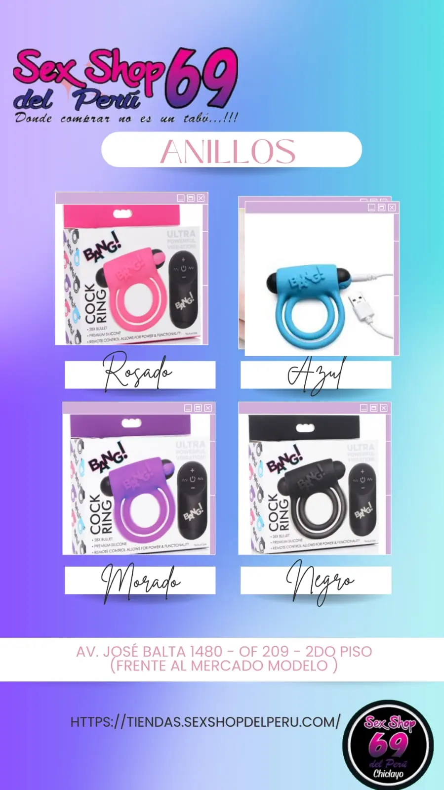 A-Anillo vibrador bang control remoto