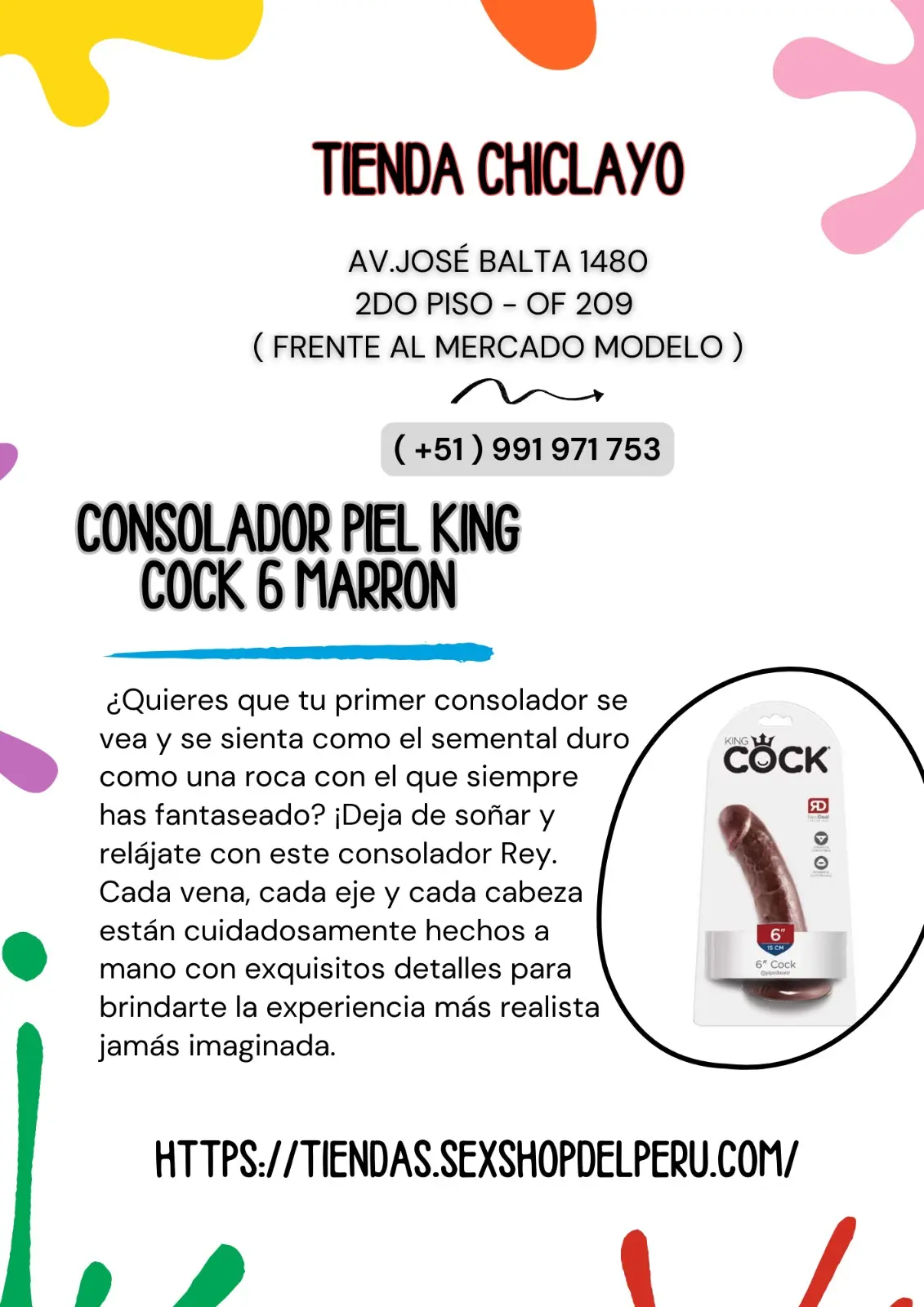 CONSOLADOR PIEL KING COCK 6 MARRON