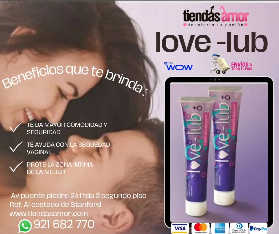 Lubricante Love Lub 120g - Seguro y no mancha la ropa
