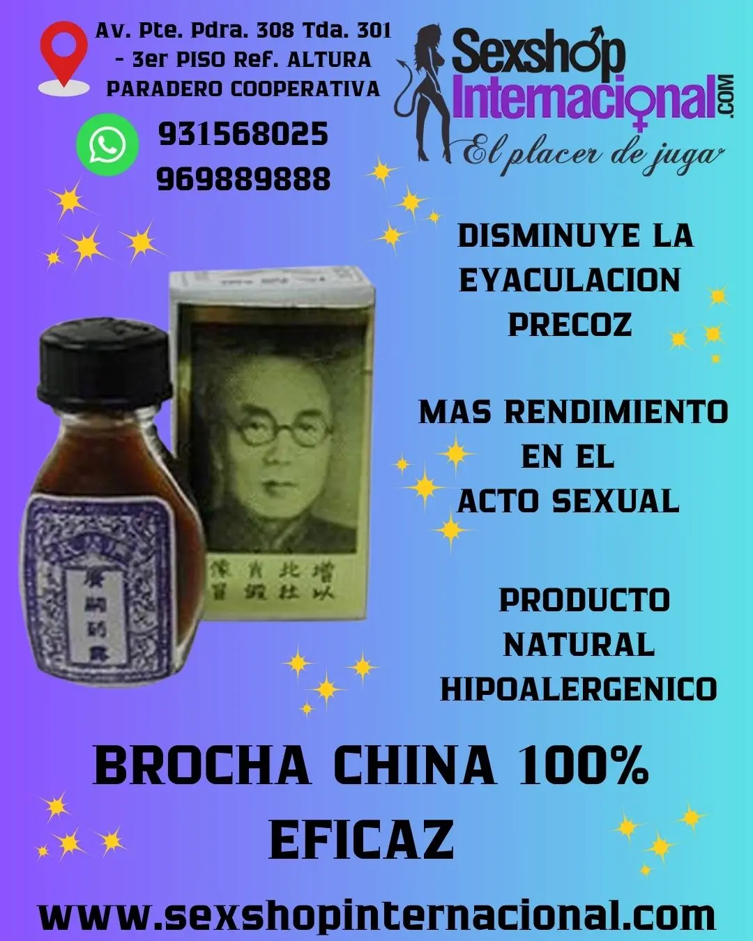  BROCHA CHINA - PROLONGA LA EYACULACION 