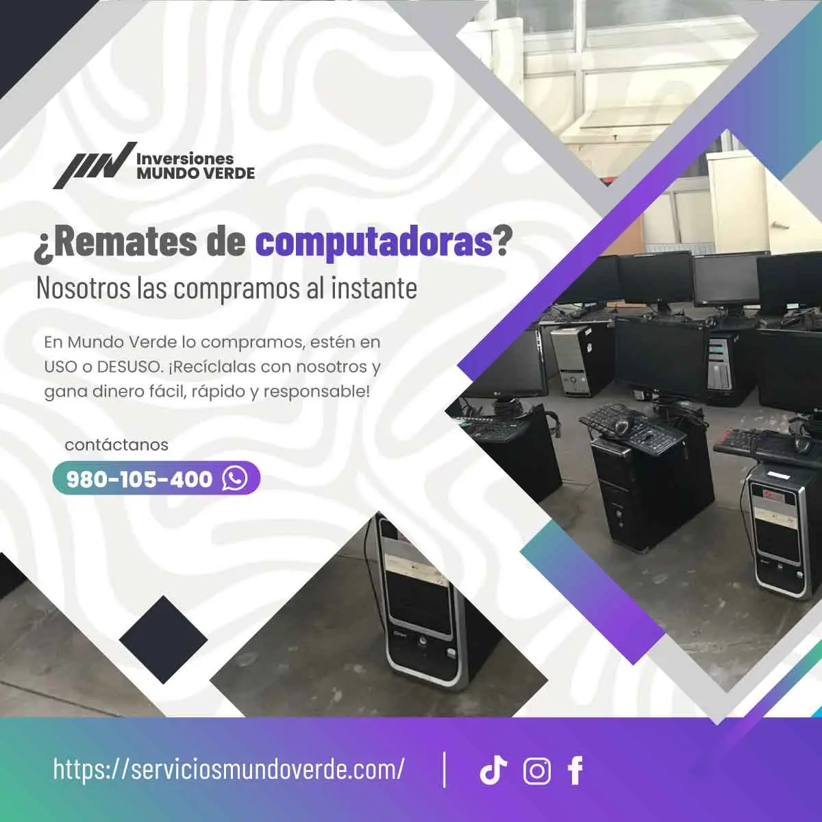  No botes tus equipos electrónicos recíclalos con nosotros 