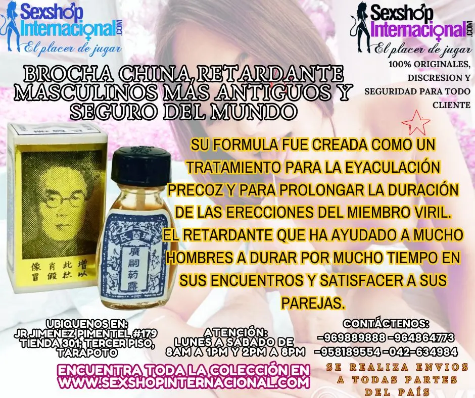 BROCHA CHINA RETARDANTE MASCULINO MAS ANTIGUO Y SEGURO DEL M