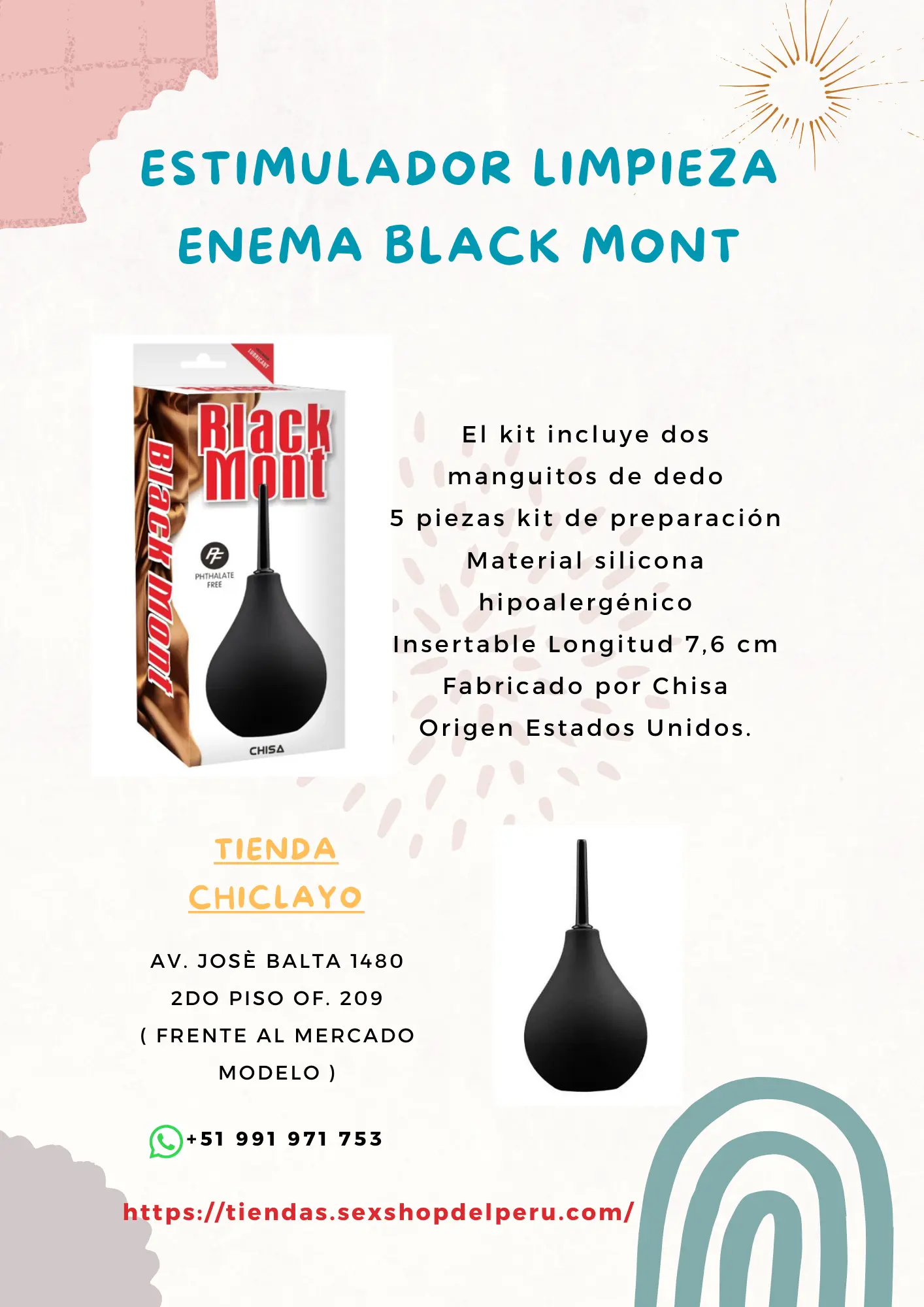 ESTIMULADOR LIMPIEZA ENEMA BLACK MONT
