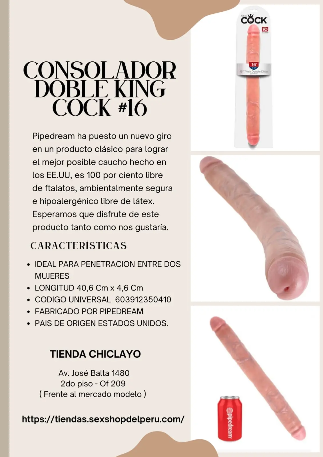 CONSOLADOR DOBLE KING COCK 16
