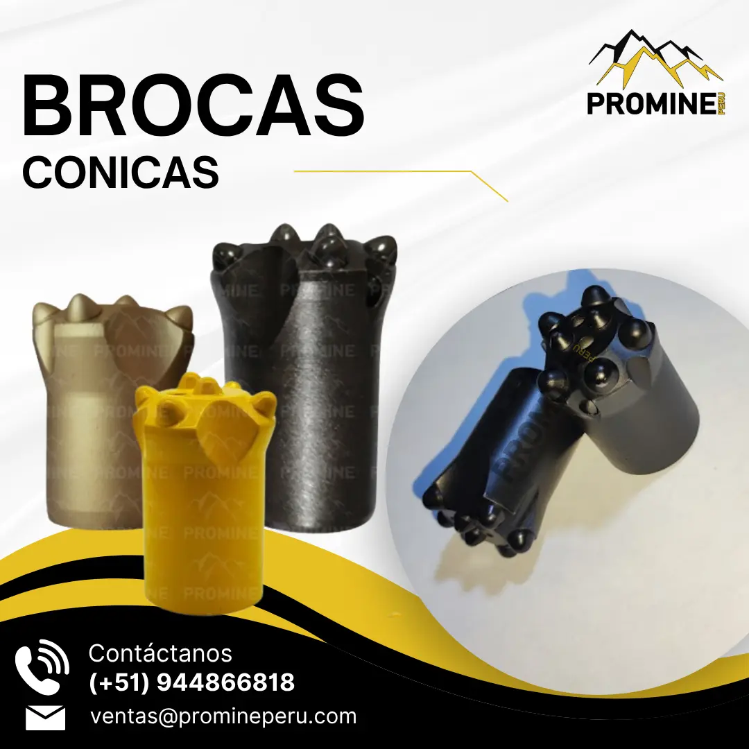 Brocas cónicas de 7 botones - perforación minera