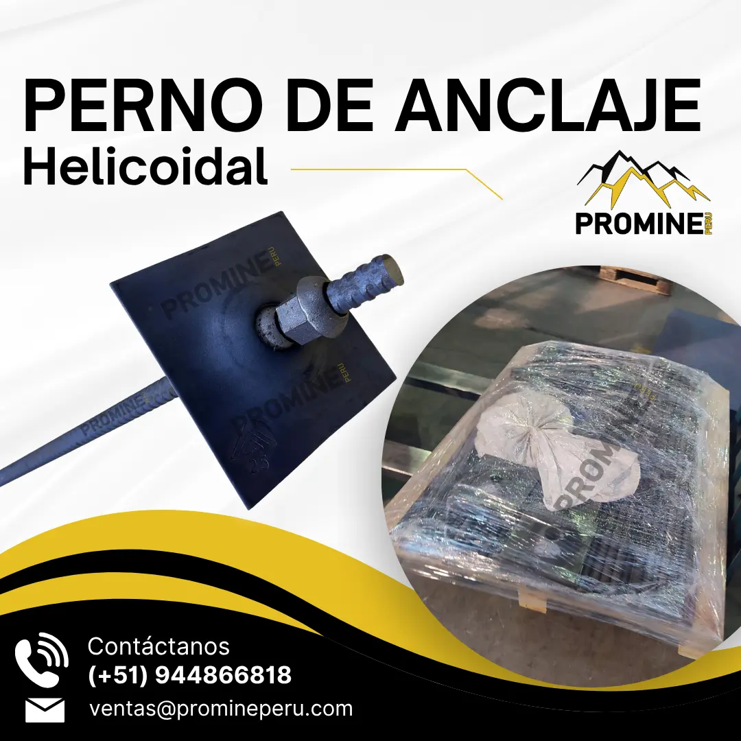 Pernos helicoidales para anclaje en minería