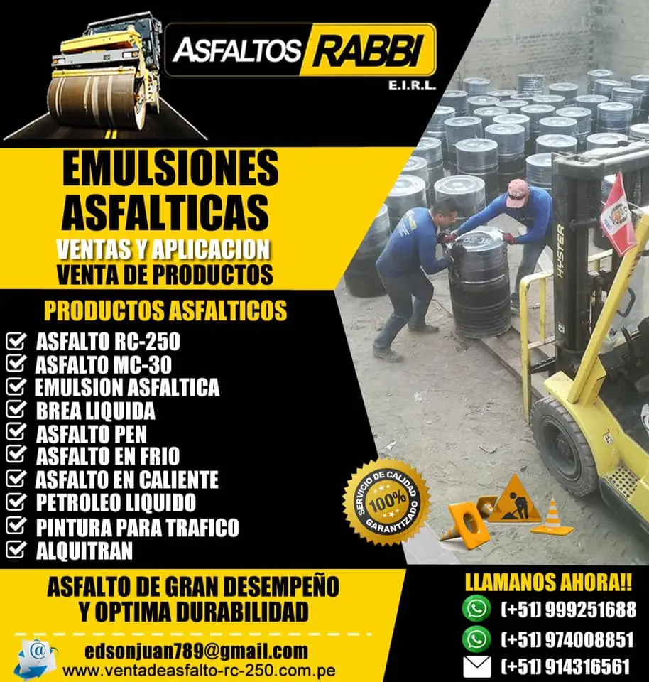 GRAN VENTA DE ASFALTO RC-250 EMULSION ASFALTICA ALQUITRAN