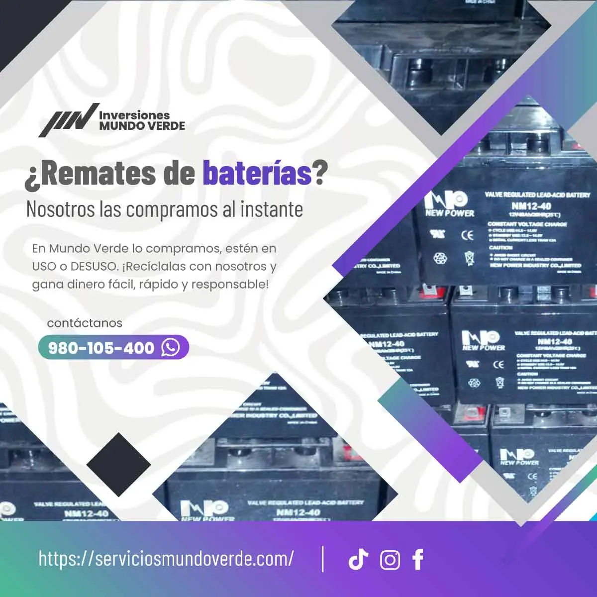 TIENES BATERIAS EN DESUSO TE LO COMPRAMOS 