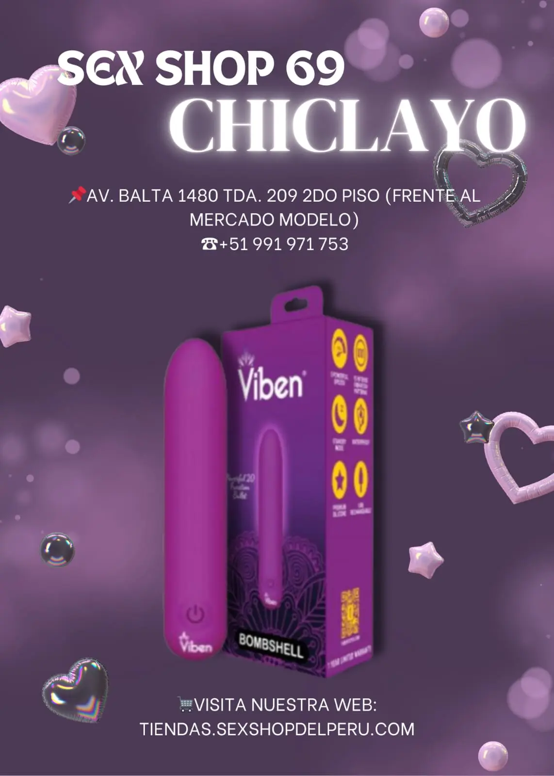 Vibrador bala viben 20 funciones