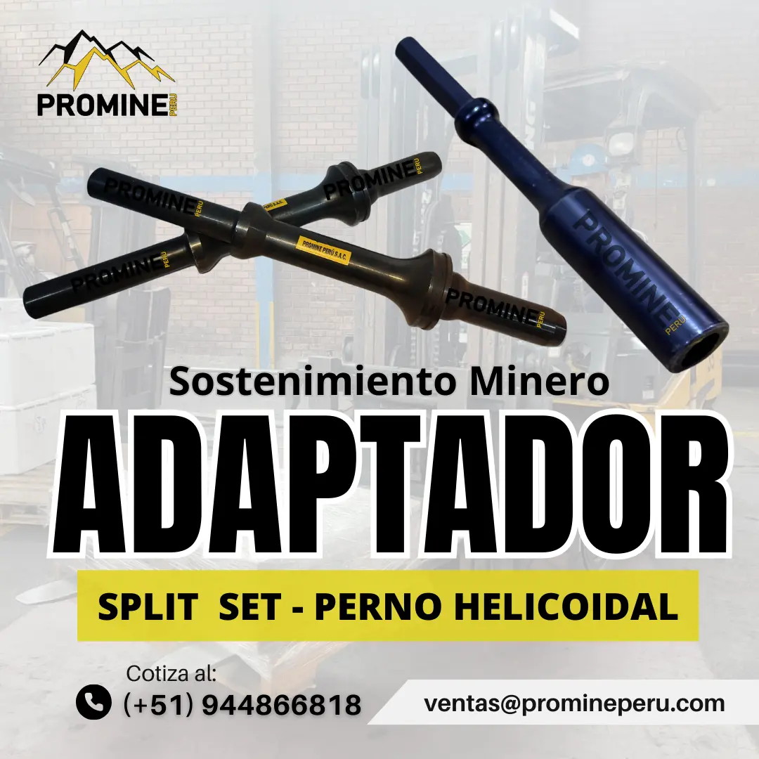 Adaptador para perno helicoidal y Split Set Peru