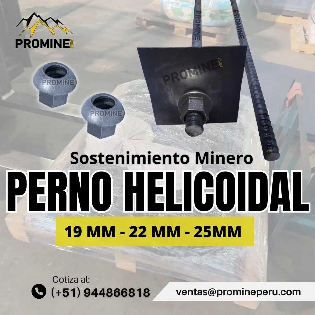 Perno helicoidal para sostenimiento resistente 