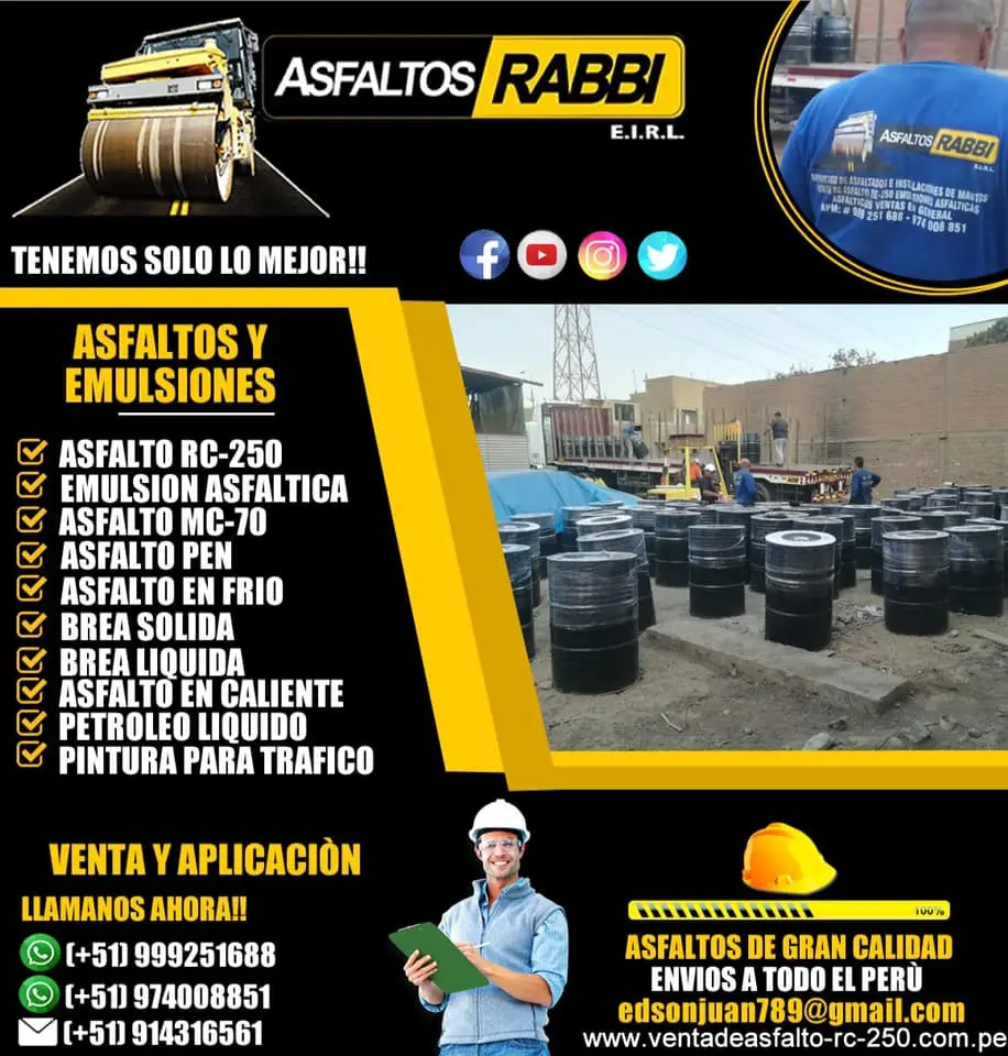 OFERTA DE BREA LIQUIDA EN BALDE Y CILINDRO CALIDAD ASFALTOS