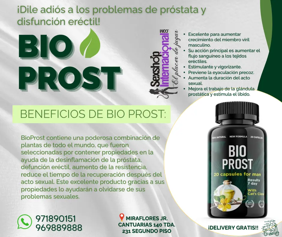PROBLEMAS EN LA INTIMIDAD BIO PROST POTENCIA TUS ERECCIONES