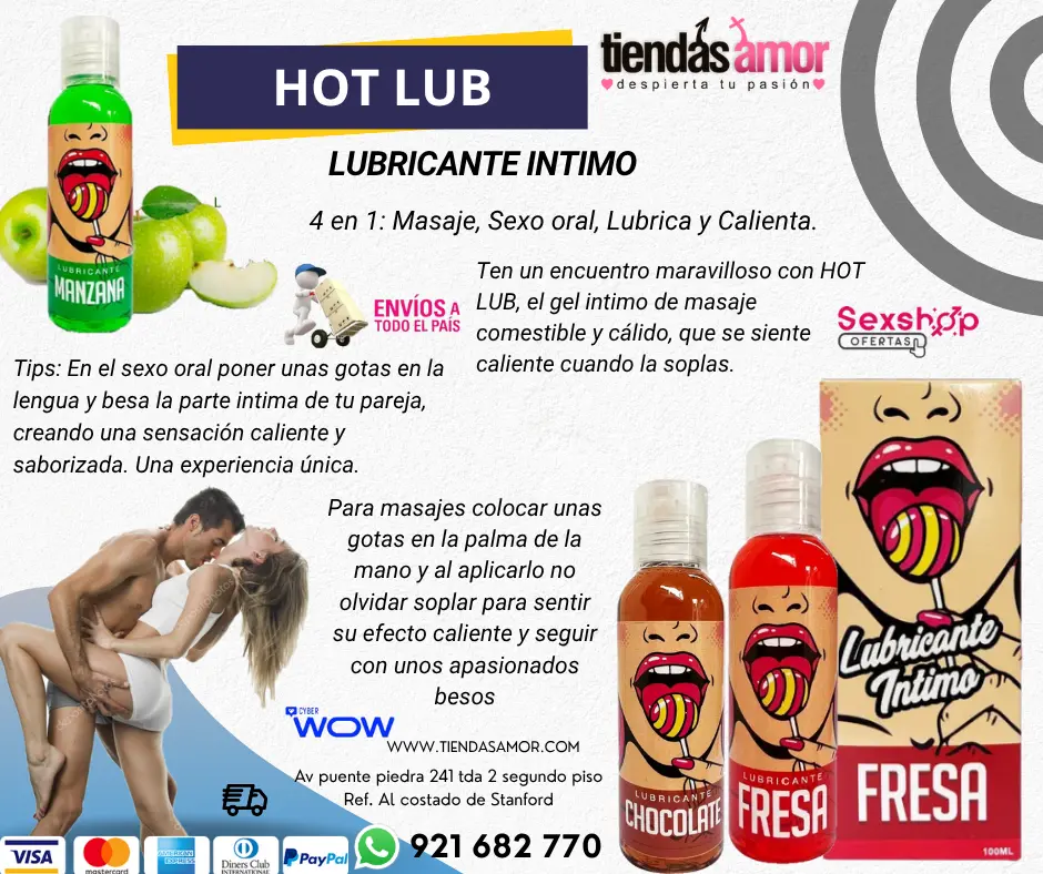 HOT LUBE Lubricante Comestible lubricante intimo 4 en 1 M
