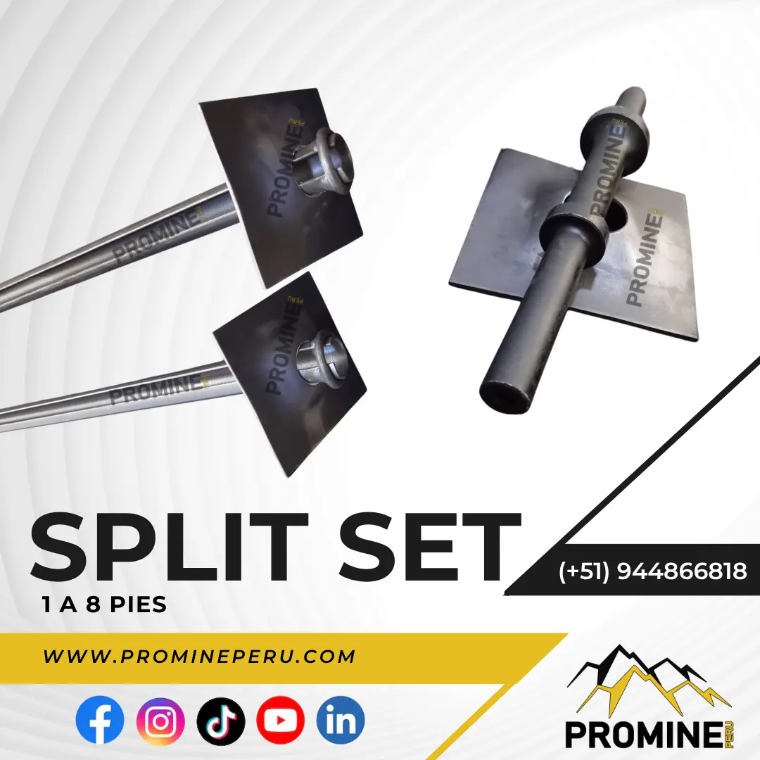 Split Set de fricción estabilizar túneles mineros