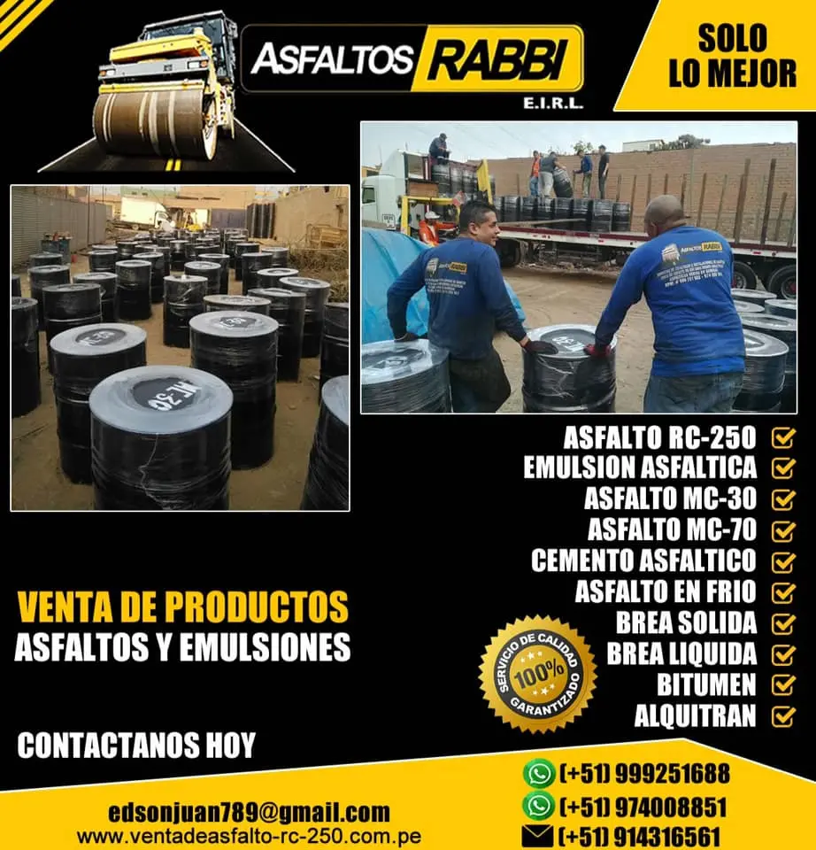 VENTA DE ASFALTO EN FRIO POR BOLSA DE 25 KILOS ASFALTO MC-30