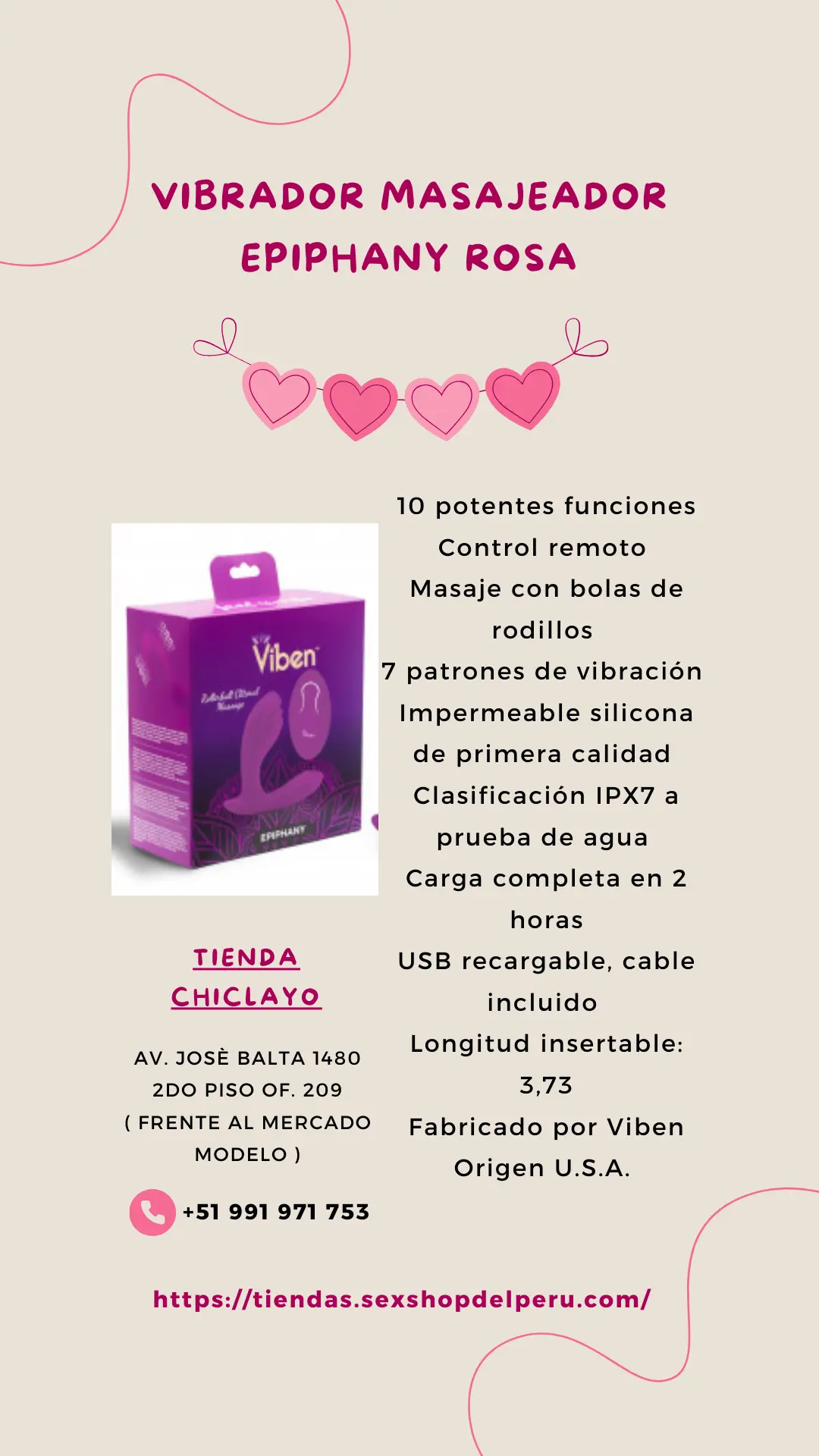 VIBRADOR MASAJEADOR EPIPHANY ROSA 