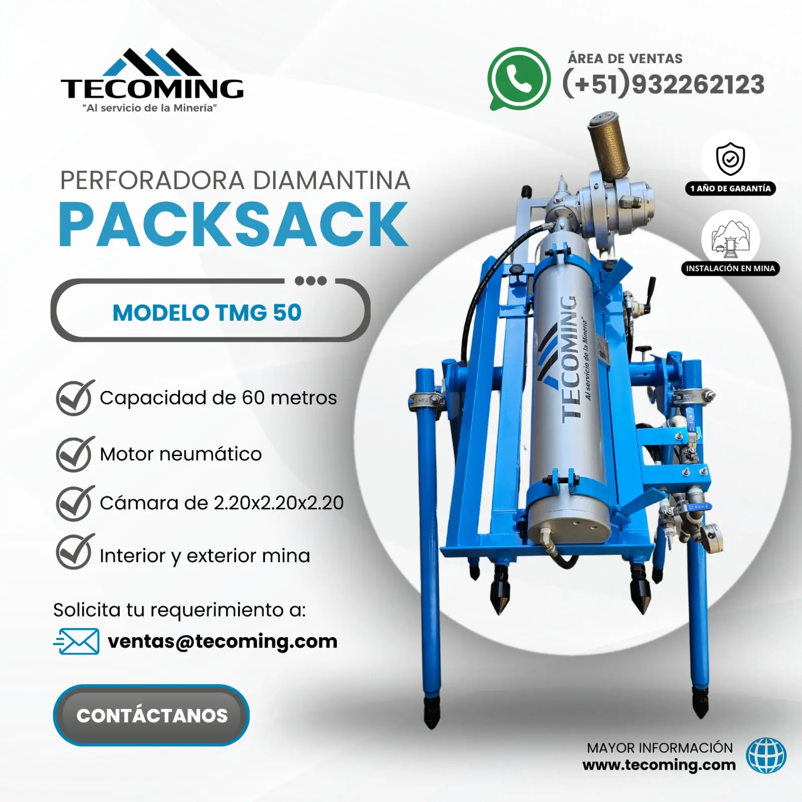 PACKSACK PERFORADORA DIAMANTINA TMG 50 