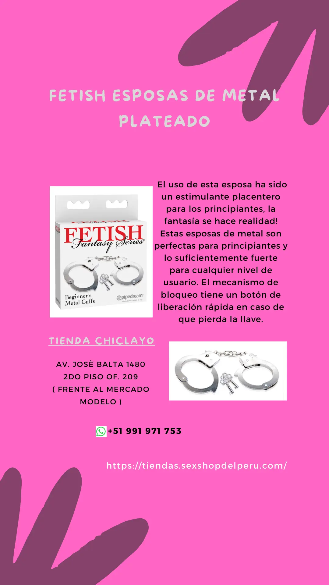 FETISH ESPOSAS DE METAL PLATEADO