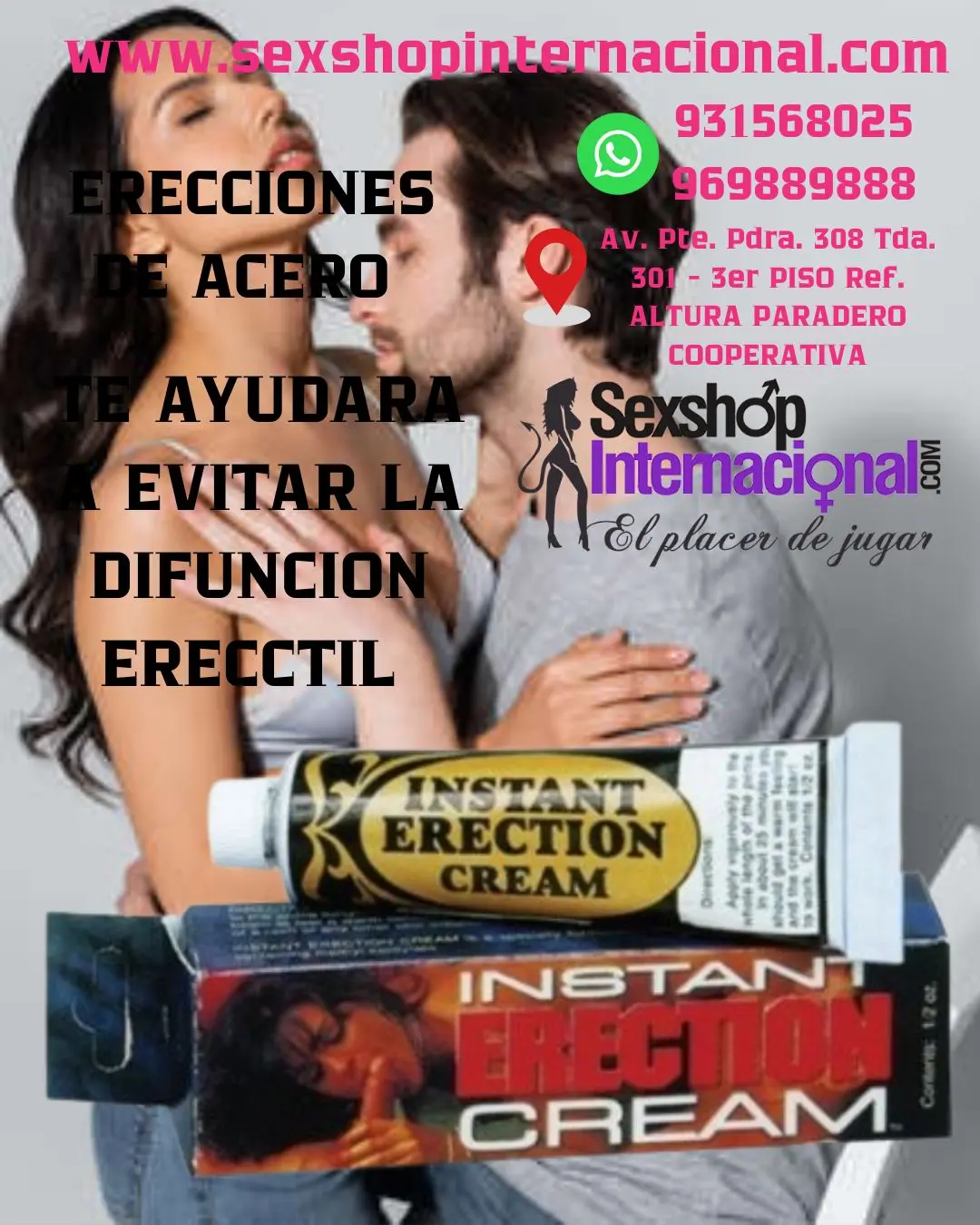 INSTANT ERECTION CREAM POTENCIADOR 100 EFECTIVO 