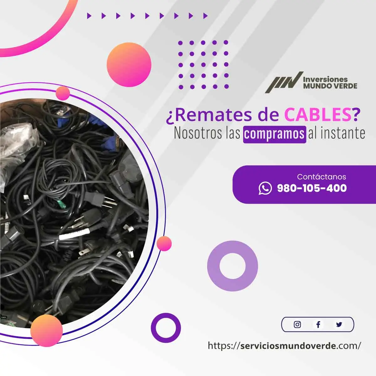TIENES CABLES ELECTRICOS EN DESUSO LO COMPRAMOS 