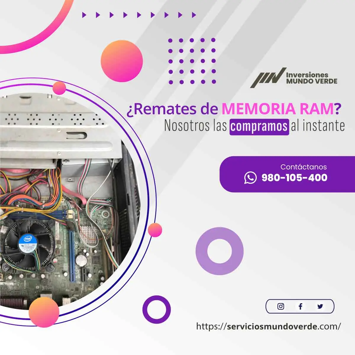 TIENES MEMORIAS RAM QUE NO USAS LO COMPRAMOS 