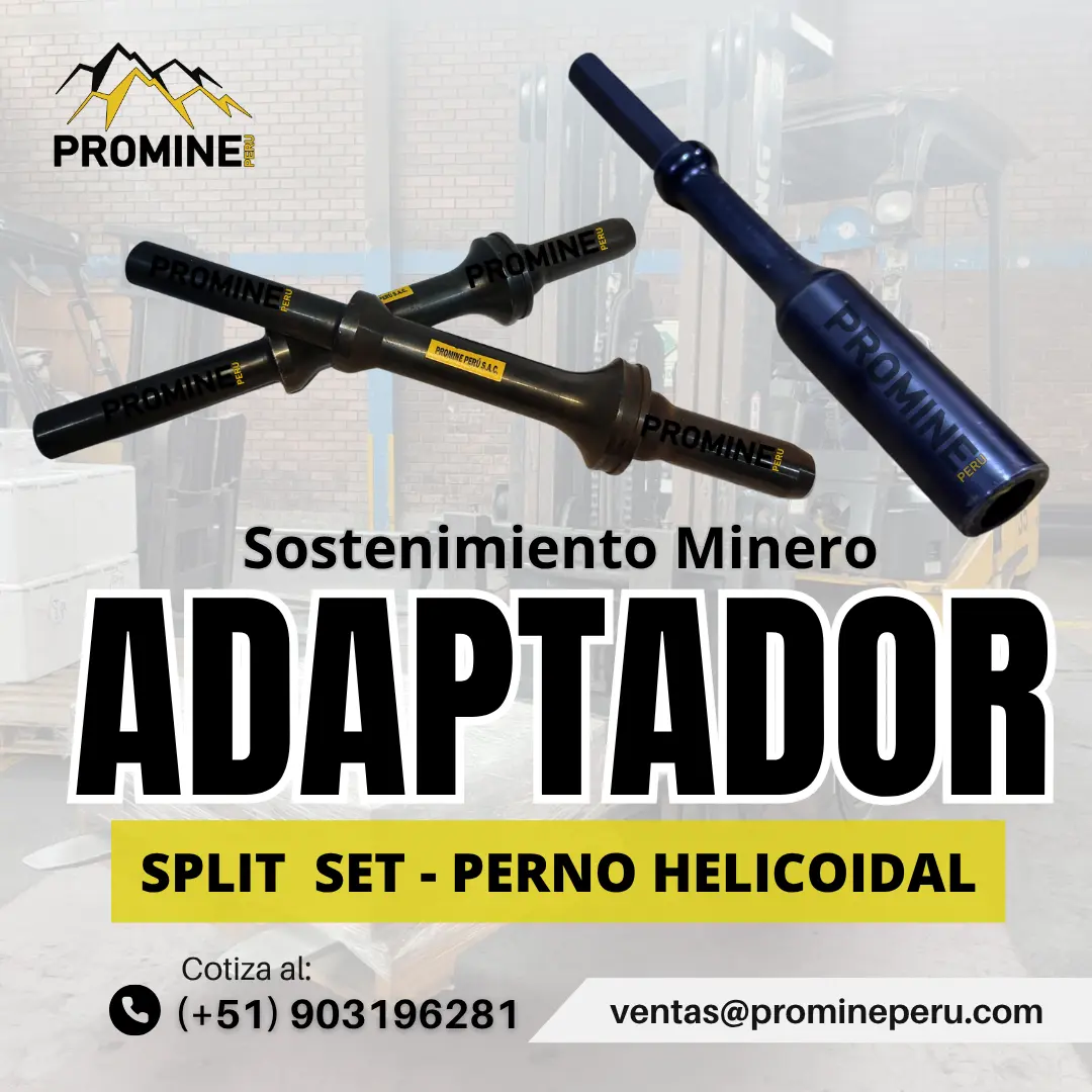ADAPTADOR SPLIT SET - PERNO HELICOIDAL - SOSTENIMIENTO MINER