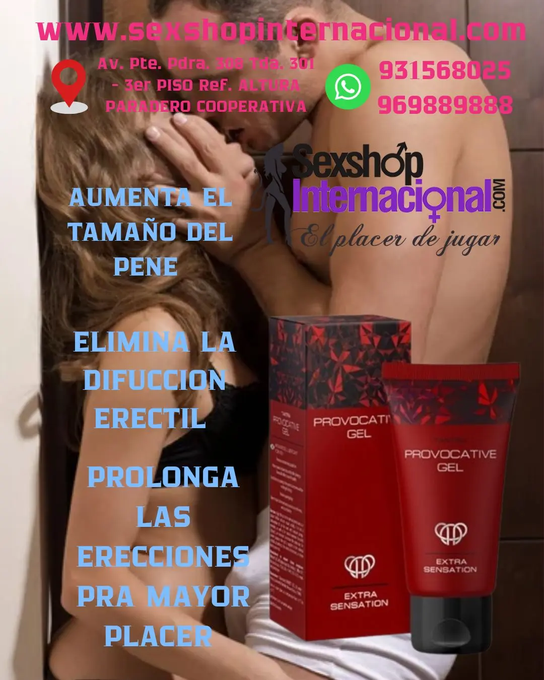 PROVOCATIVE GEL EXTRA SENSATION AUMENTA EL LIBIDO MASCULIN