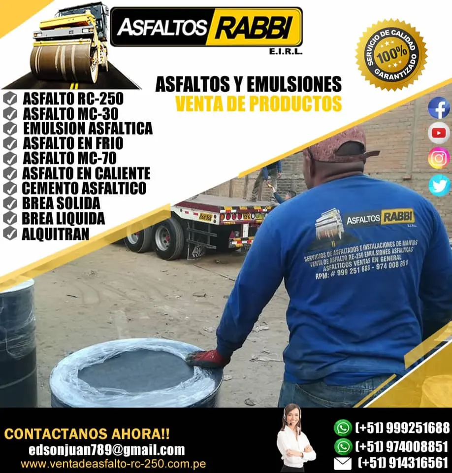 ALA VENTA ALQUITRAN DE HULLA ASFALTO EN FRIO Y CALIENTE BREA