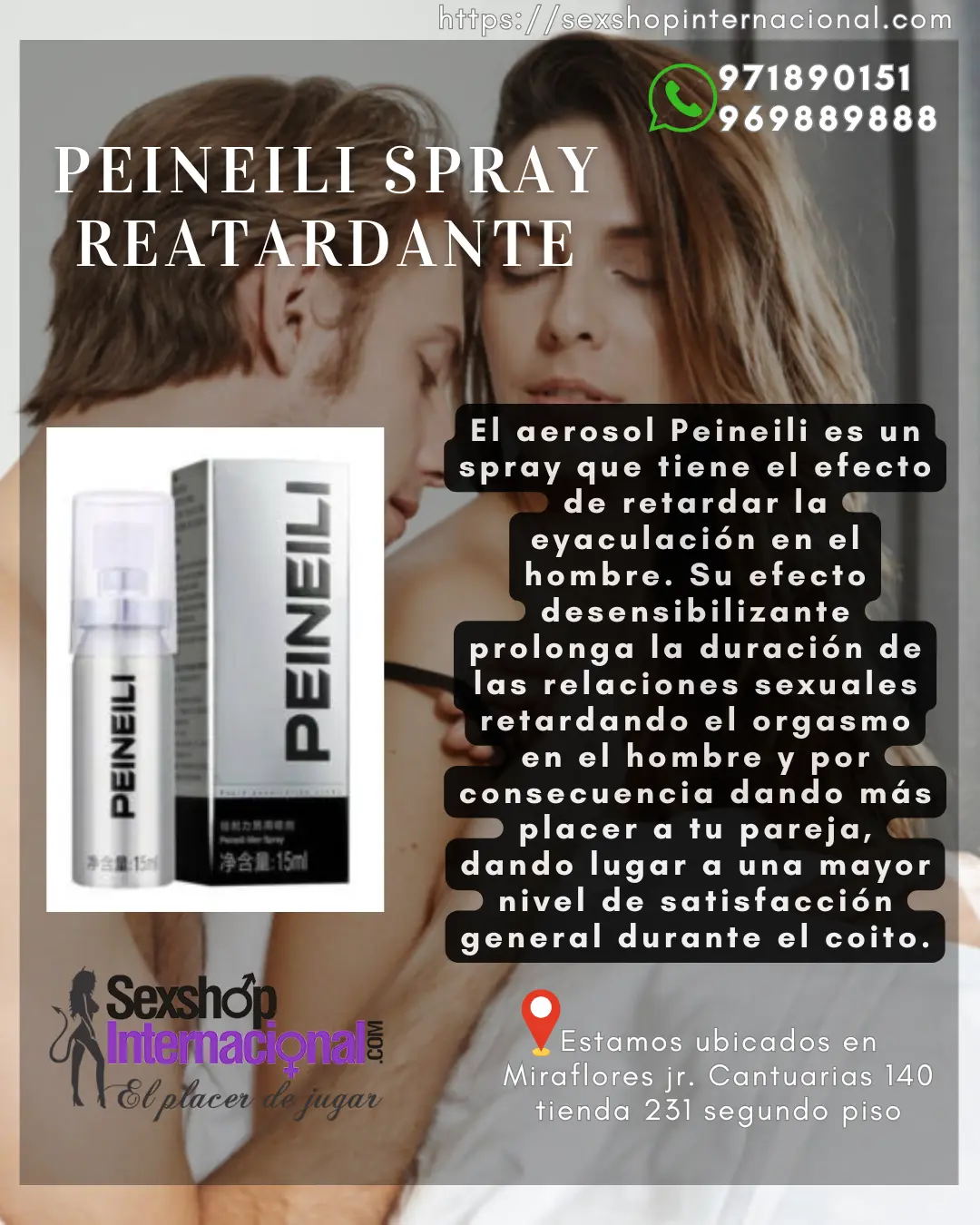 PEINEILI SPRAY RETARDANTE COMBATE LA EYACULACION PRECOZ-LIMA