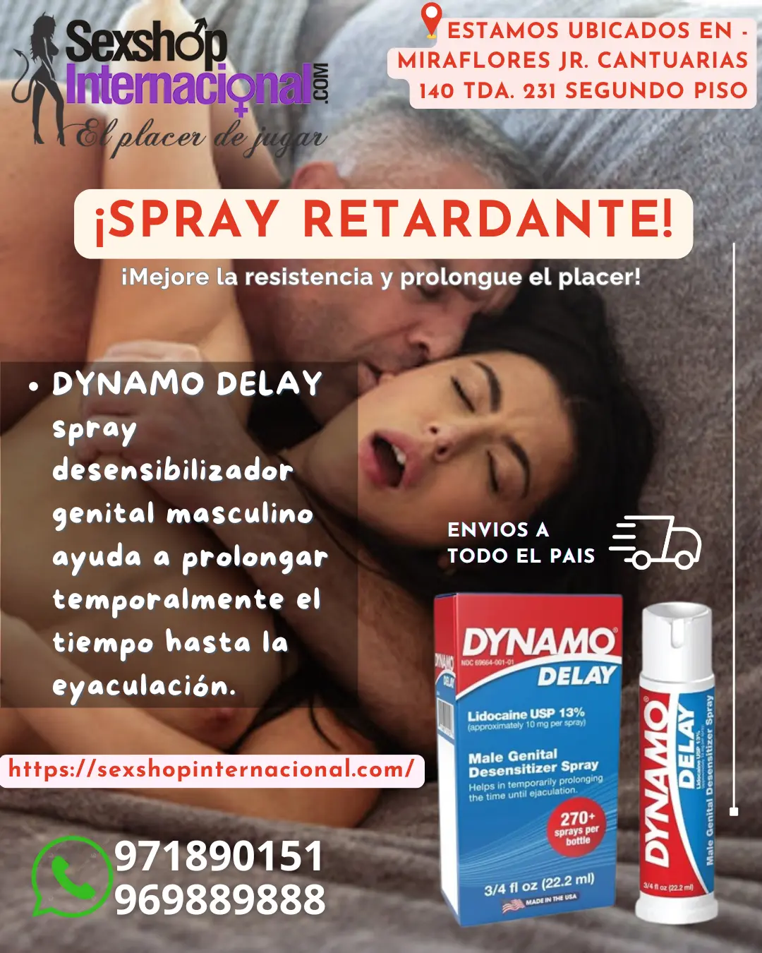 PROBLEMAS EN LA INTIMIDAD DINAMO DELAY SPRAY RETARDANTE 