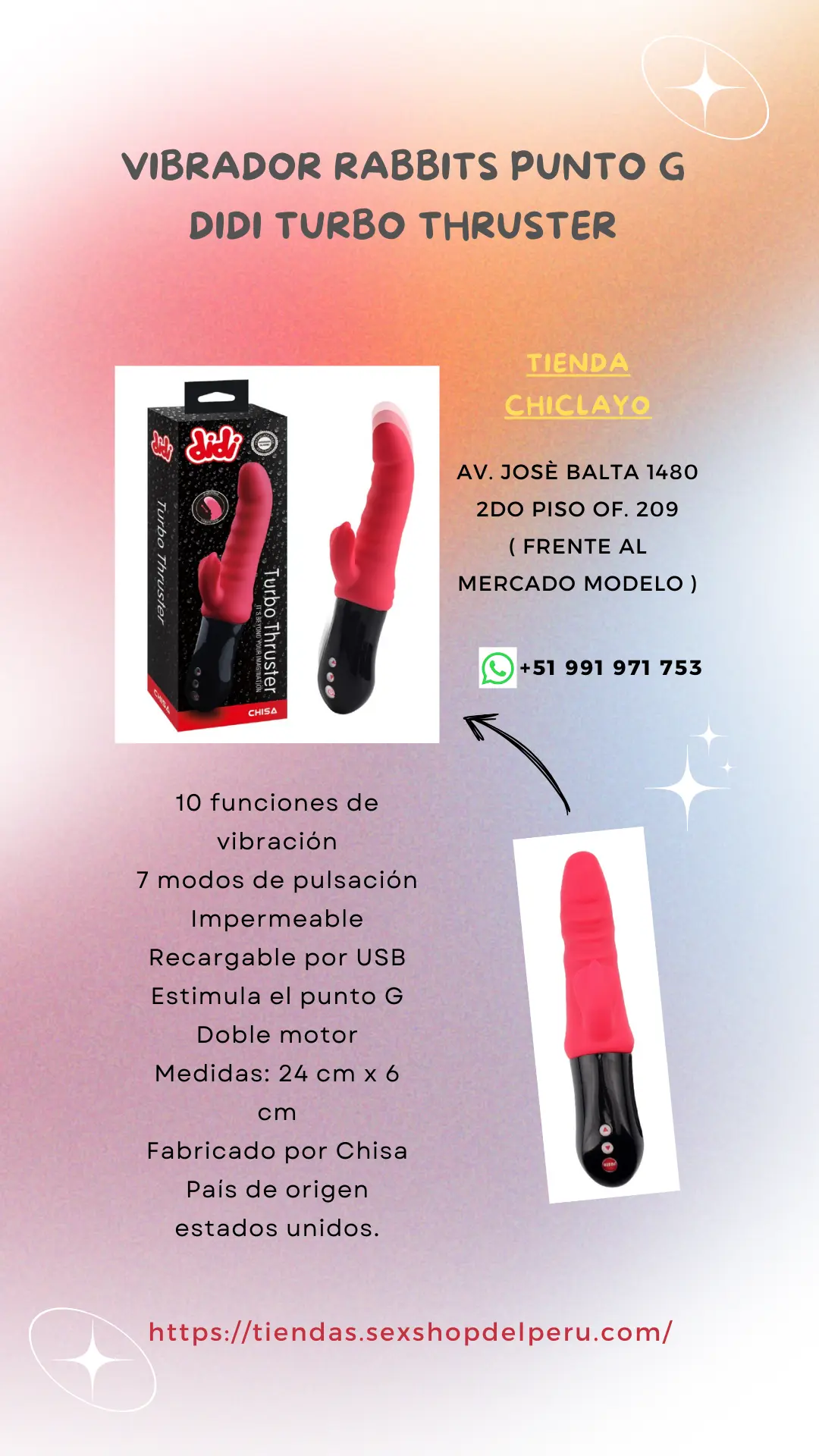 VIBRADOR RABBITS PUNTO G DIDI TURBO THRUSTER