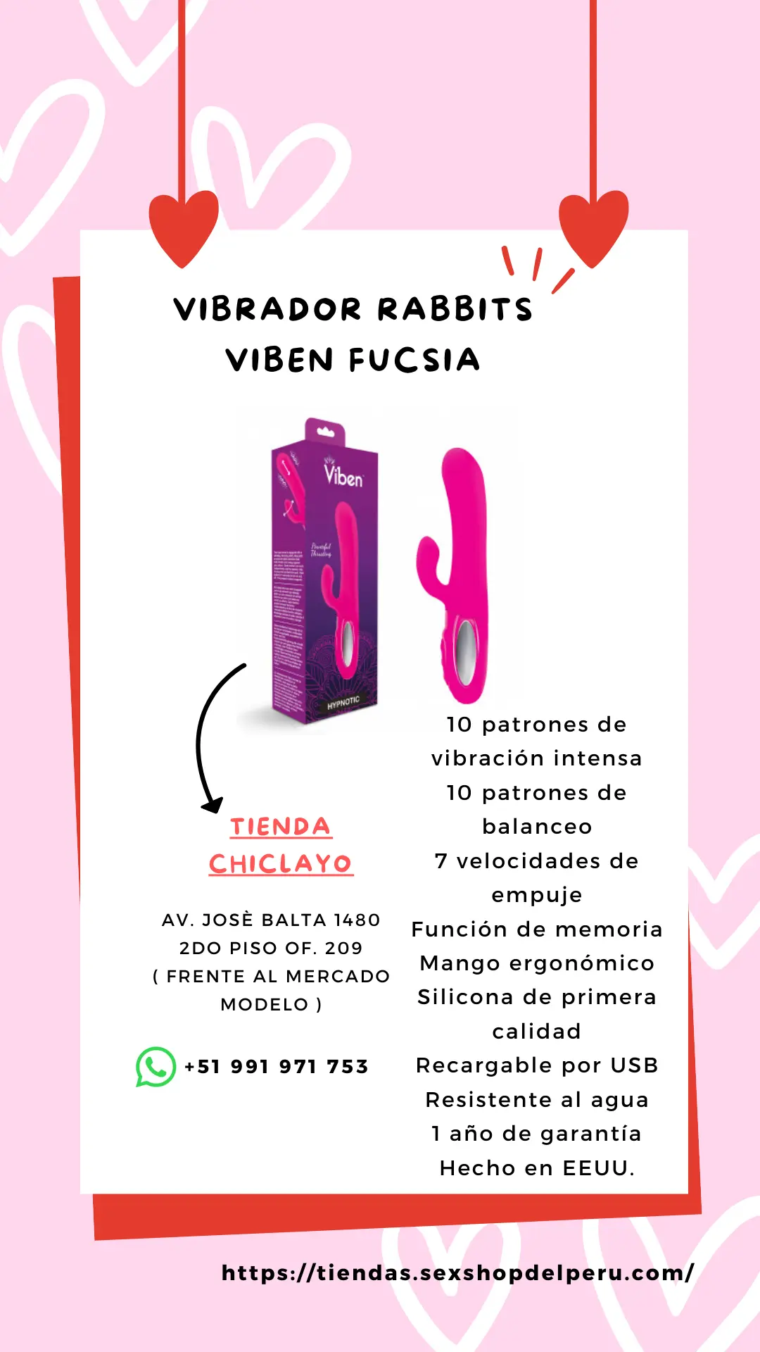 VIBRADOR RABBITS VIBEN FUCSIA
