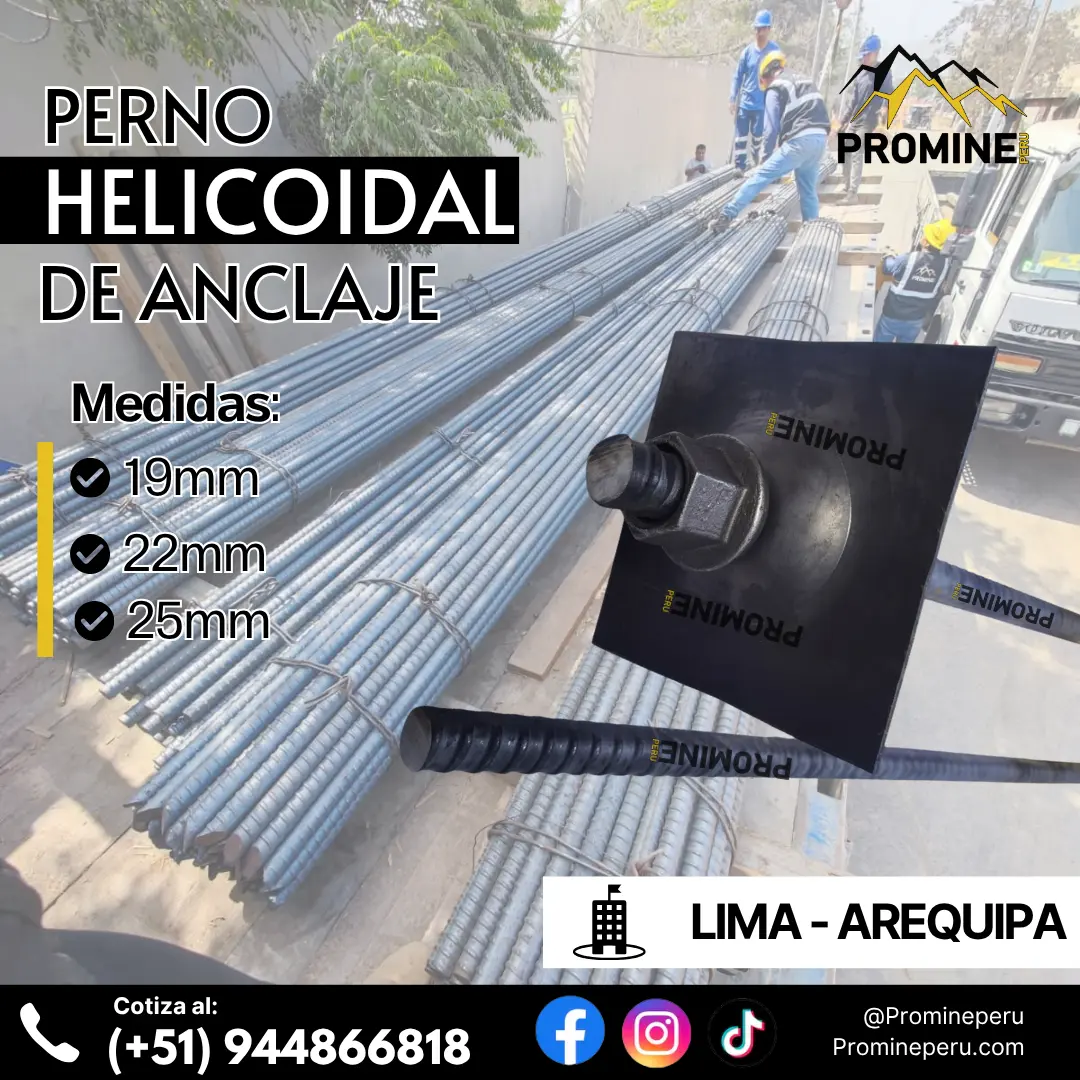 Perno Helicoidal Anclaje Seguro para Minería Subterránea