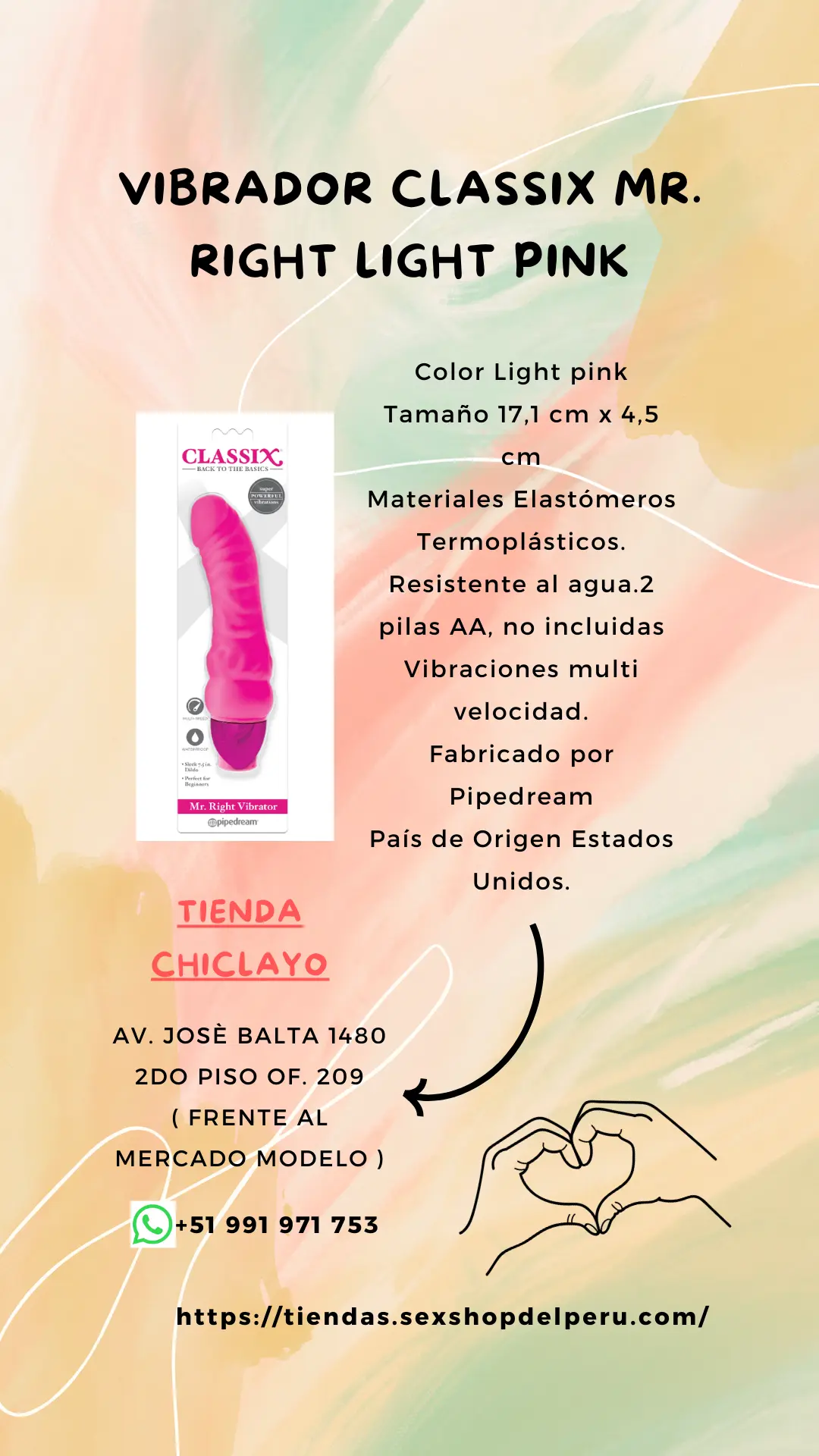 VIBRADOR CLASSIX MR. RIGHT LIGHT PINK