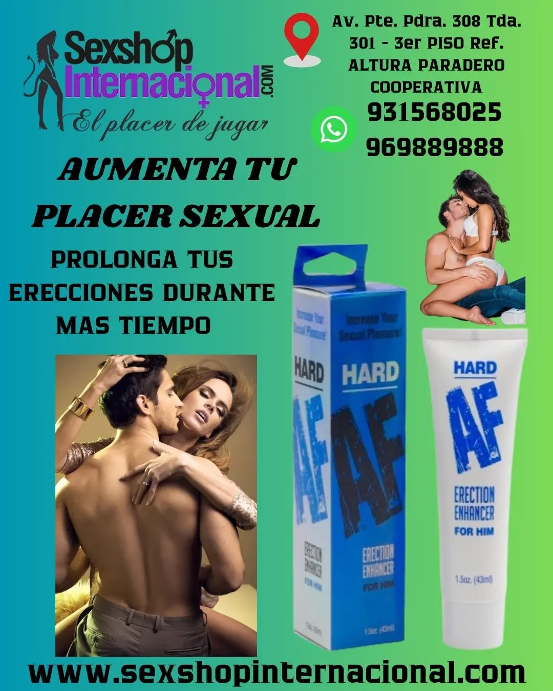 HARD AF POTENCIADOR DE ERECCIÓN INCREMENTA TU PLACER SEXUA