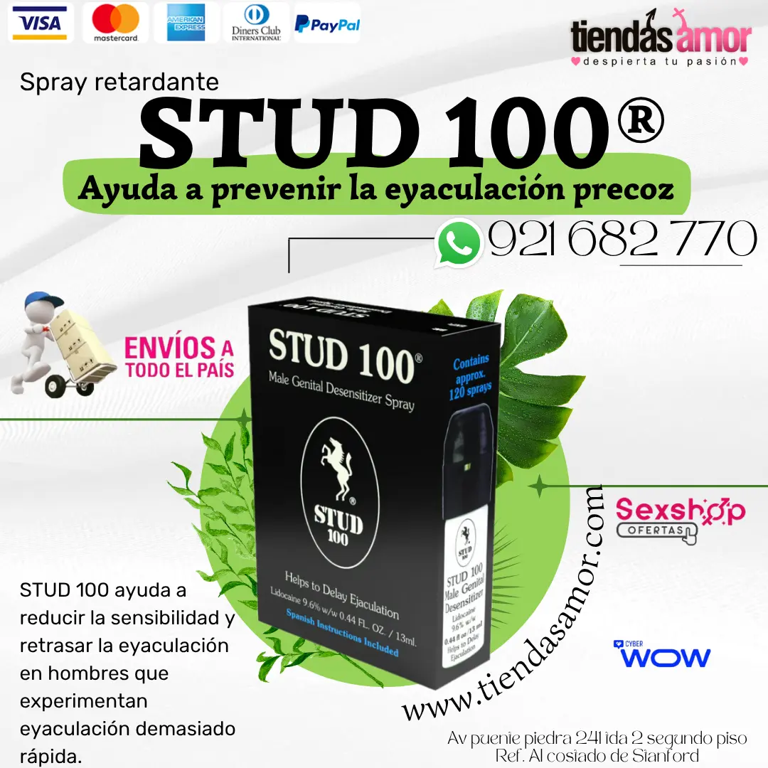 Spray retardante STUD 100 retrasar la eyaculación en hombres