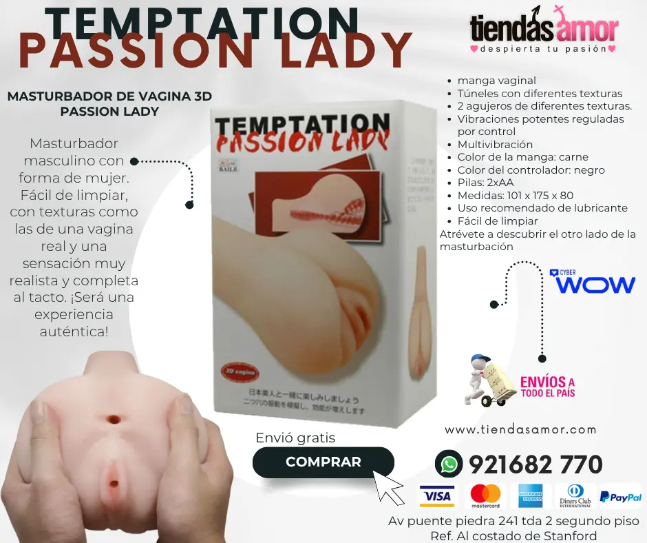 temptation BAILE - MASTURBADOR DE VAGINA 3D PASSION LADY 