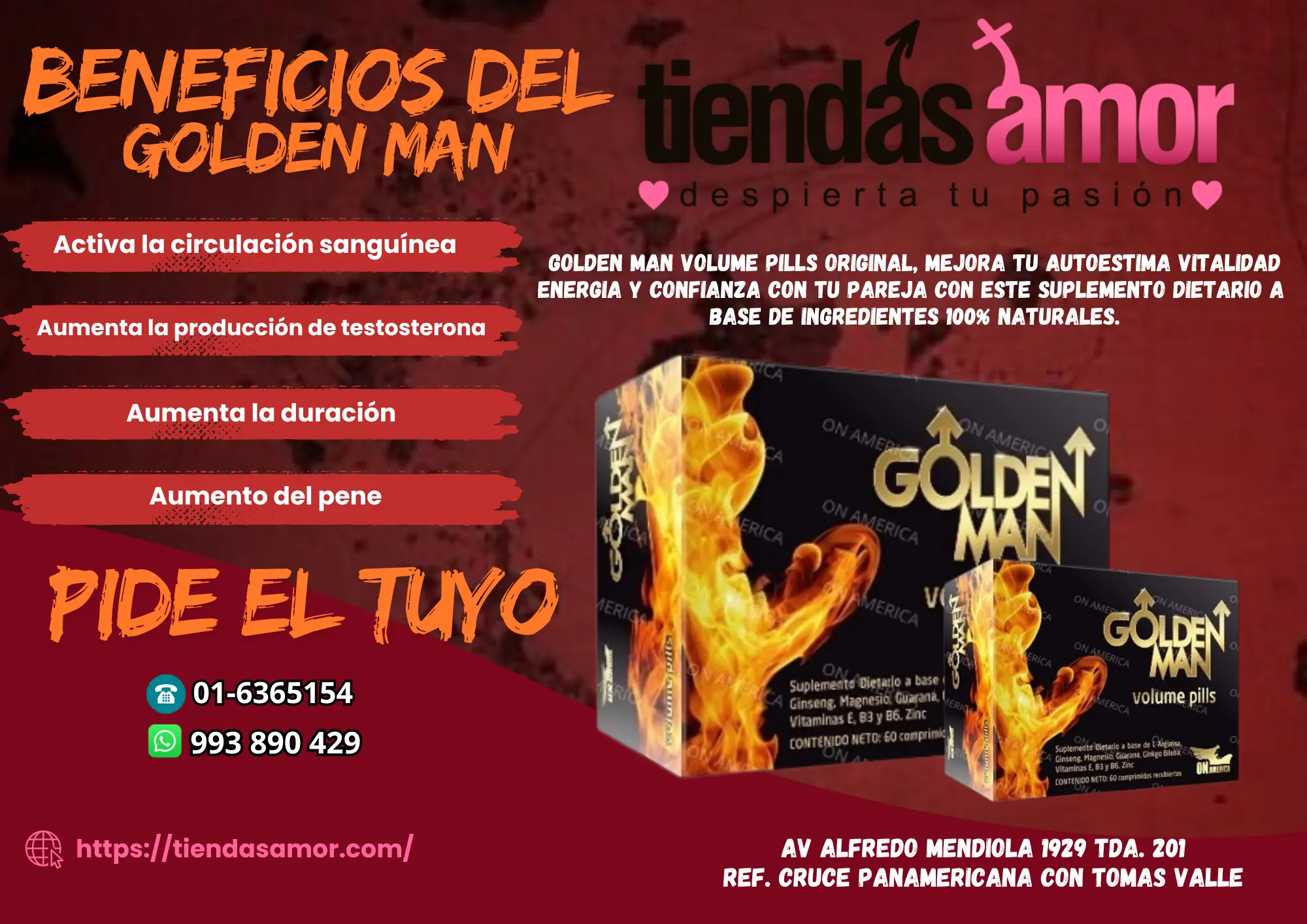GOLDEN MAN - AUMENTA EL LARGO Y GROZOR DE TU PENE -SEXSHOP