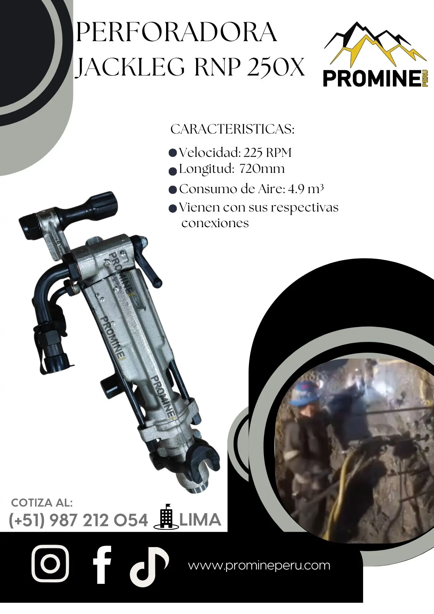 PERFORADORA JACKLEG RNP 250X