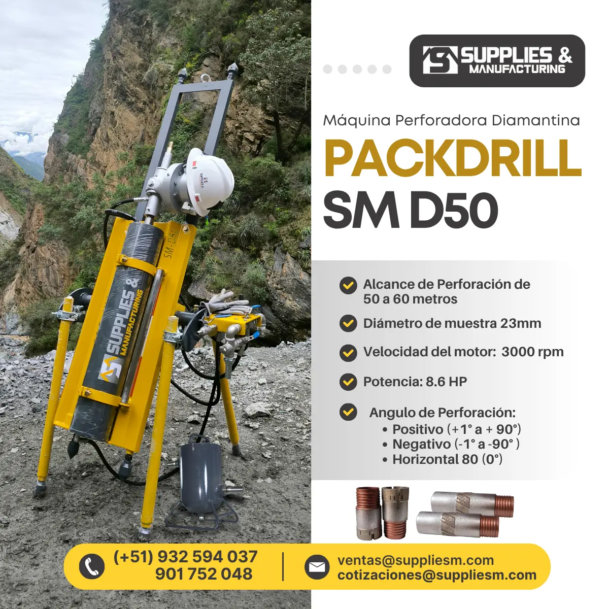 MAQUINA DIAMANTINA PARA MINERIA Y GEOLOGIA