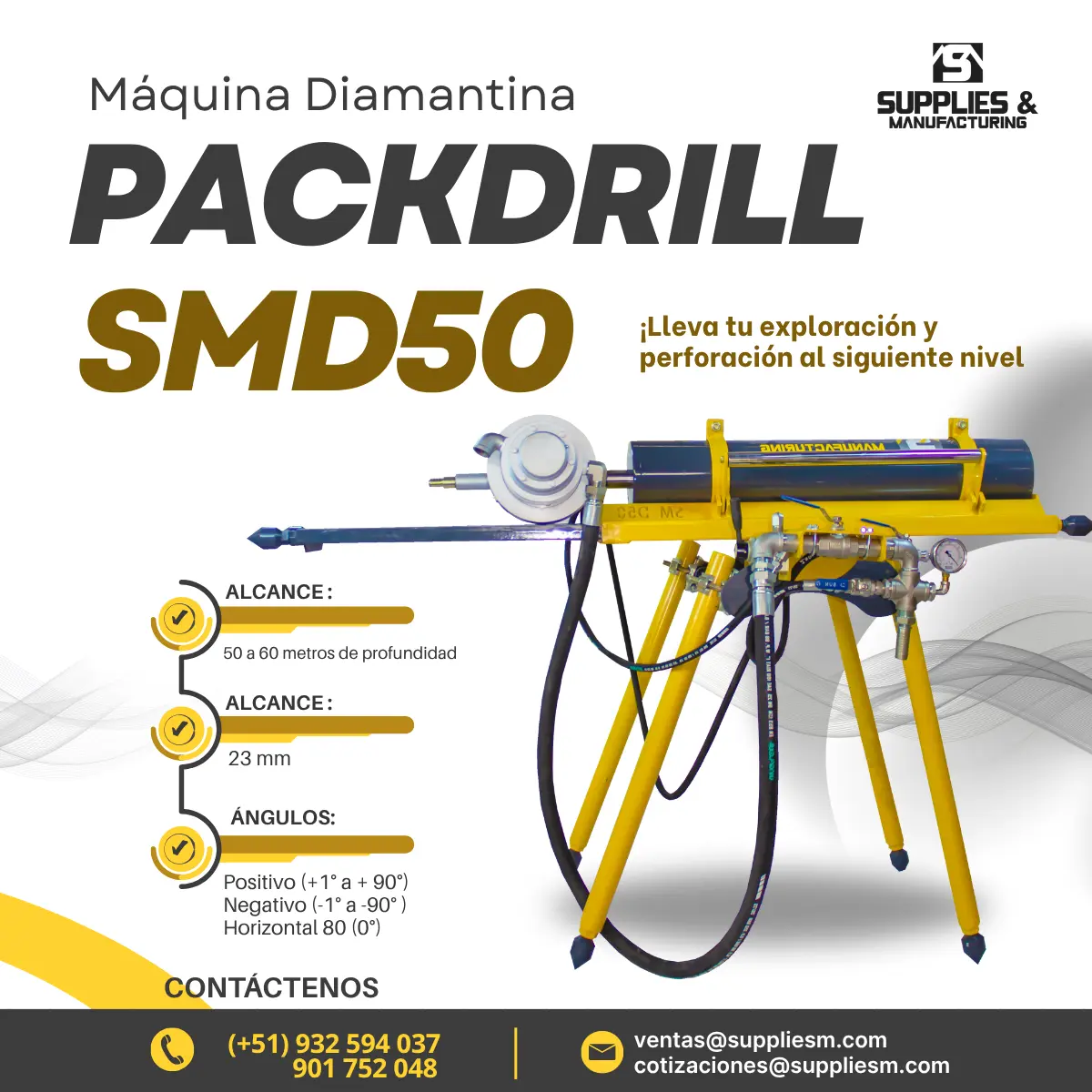 EQUIPO VERSATIR PARA LAS PERFORACIONES CON ALCANCE DE 50M