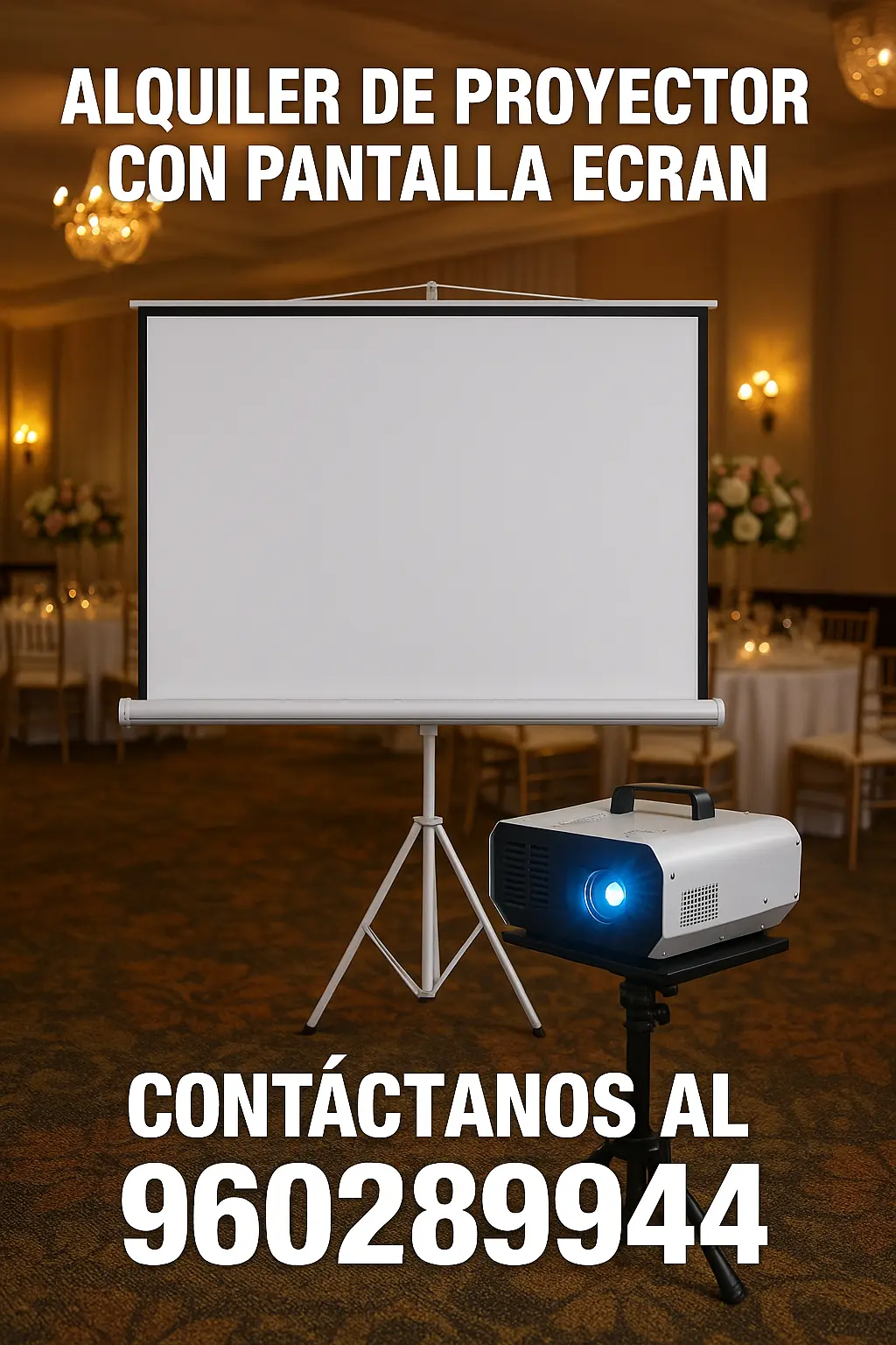 Alquiler de Proyector y Pantalla Ecran en Lima