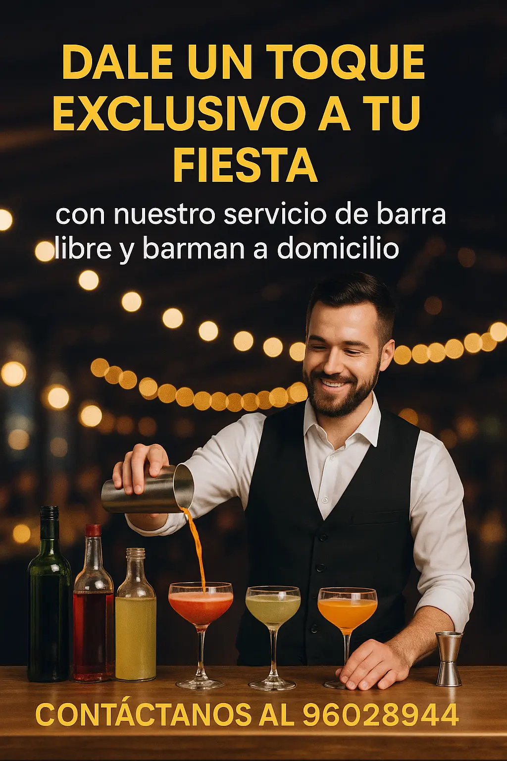 Servicio de Barman Profesional con Barra Libre para eventos 