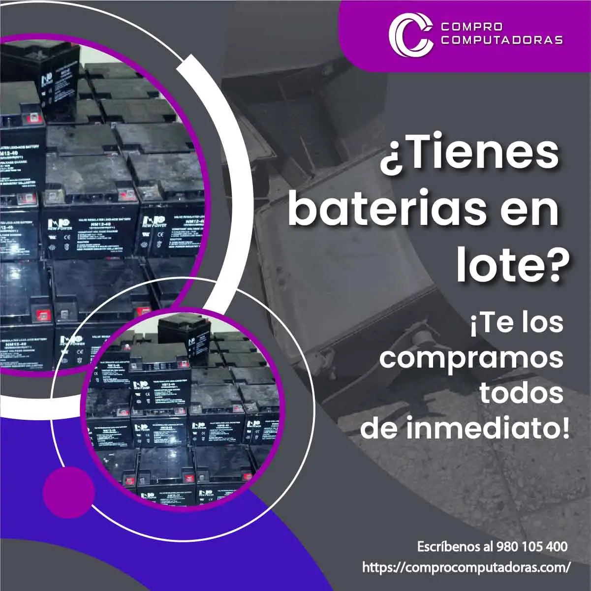 TIENES BATERIAS EN DESUSO LO COMPRAMOS 