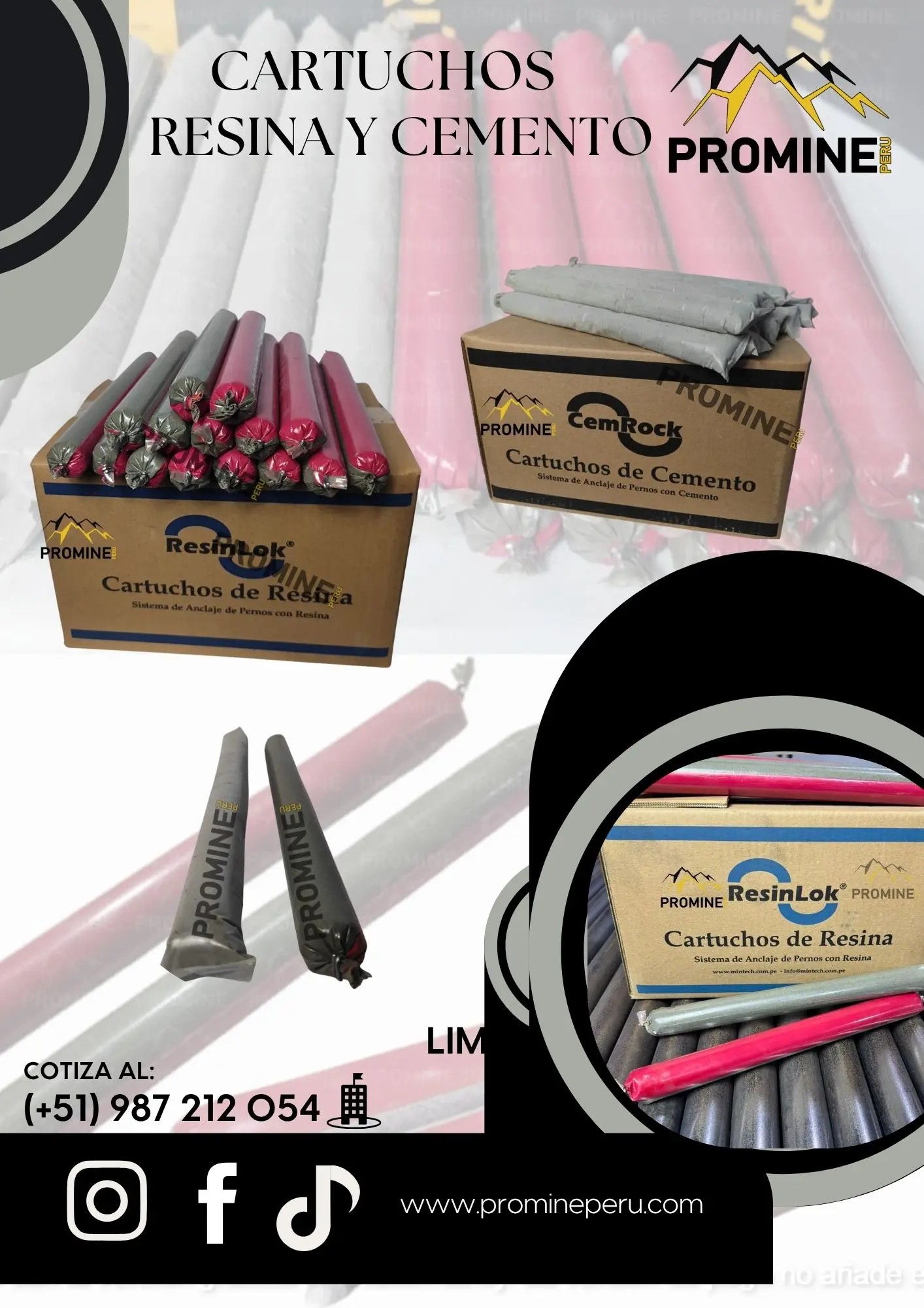 Cartuchos de resina y cemento 